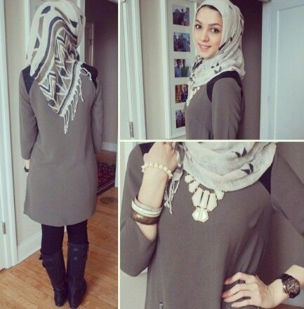 Triangle Hijab Style for School Girls