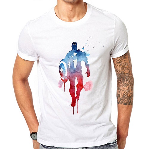 Watercolor Captain America T Shirt