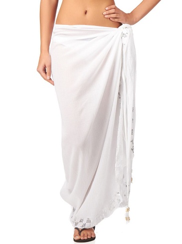 White Swimming Cover Up Sarong
