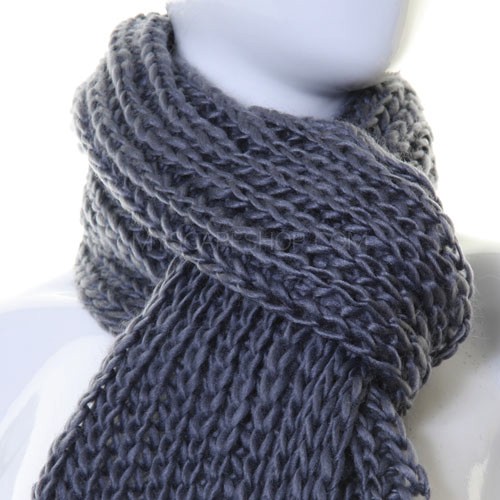 Winter Knitted Long Grey Scarf