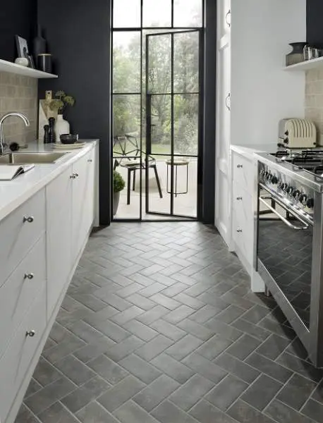 15 Modern Kitchen Floor Tiles Designs, Grey Kitchen Tiles Floor