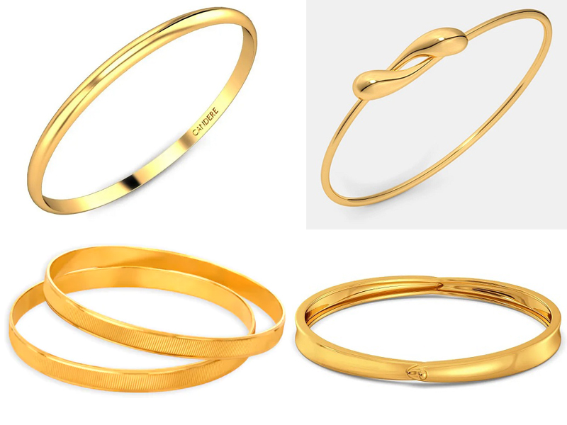 10 New Designs Of Plain Gold Bangles For Women