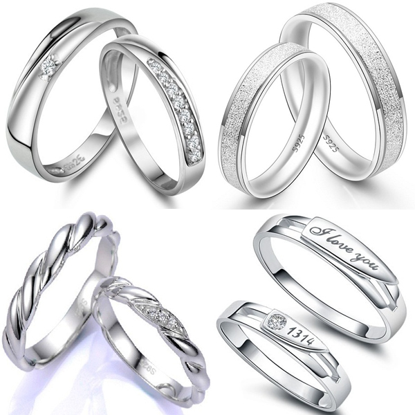 Buy Nilu's Collection 925 Sterling Silver Adjustable Couples Ring for Men  and Women (Set of 2) Online at Best Prices in India - JioMart.