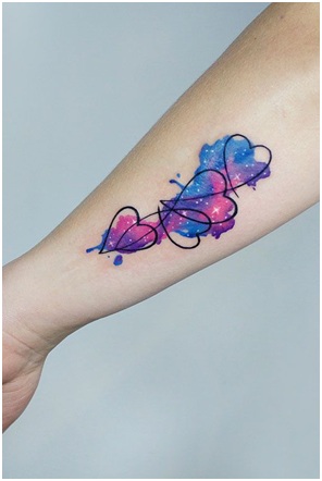 Heart Tattoo With A Colorful Splash