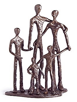 Bronze family sculpture