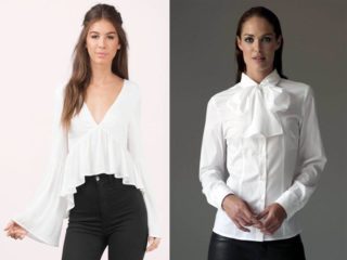 9 Different Neck Styles in White Blouses for Ladies
