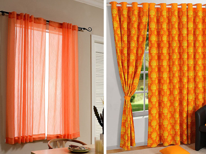 9 Elegant And Modern Orange Curtain Designs For Home