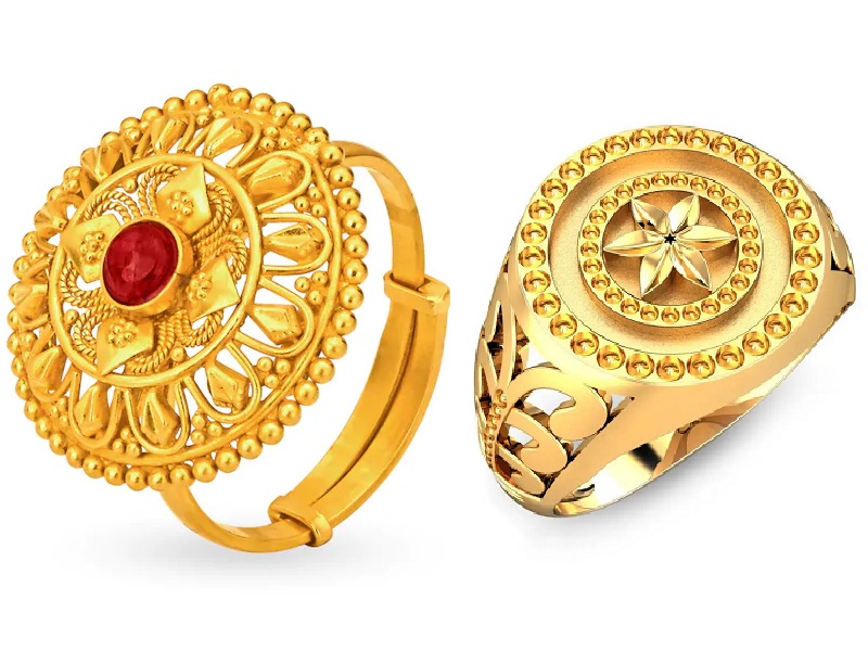 Gold Bridal Ring Design - South India Jewels-gemektower.com.vn