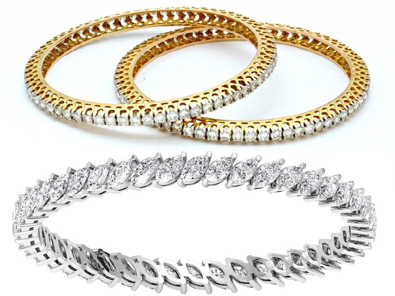 9 Stunning Designs Of Diamond Solitaire Bangles For Ladies