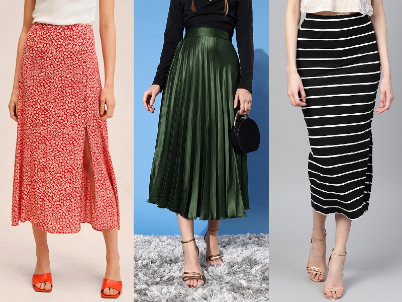 9 Trending Collection Of Womens Midi Skirts In Different Designs