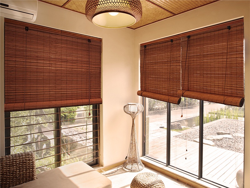 Bamboo Curtain Natural Bamboo Blind Wooden Blind Privacy Blind Cord Rods 