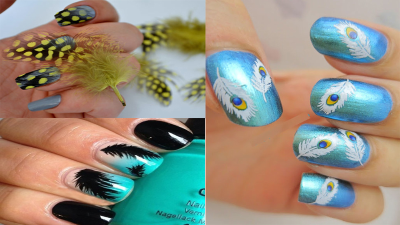Feather Nail Art Designs