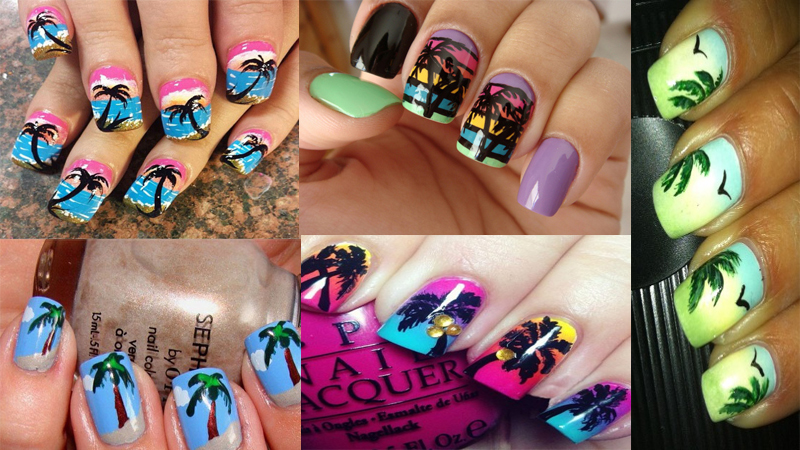 Palm Tree Nail Art Designs with Pictures