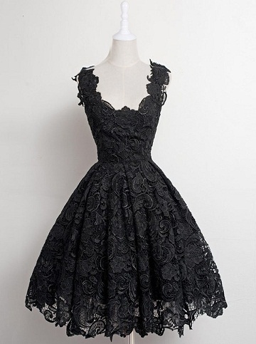 Black Lace Homecoming Dress