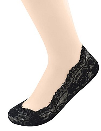 Black Lace Hidden Liner Sock