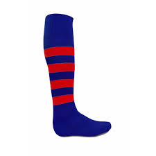 Blue with Red Hoops Sports Socks