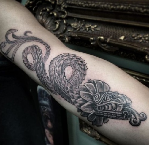 Bold Aztec Serpent Tattoo
