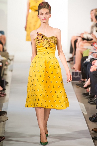 Bow Knotted Black Printed Yellow Frock