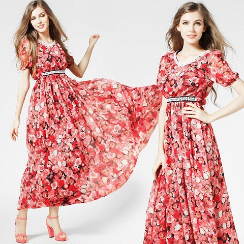 Casual Floral Long Dress