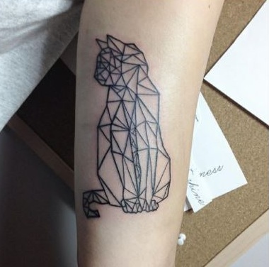 Cat Geometric Tattoo Design