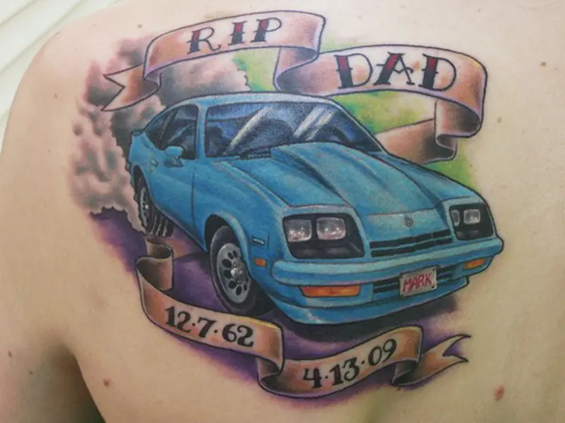 Tiny dotwork car tattoo by Robbie Ra Moore  Tattoogridnet