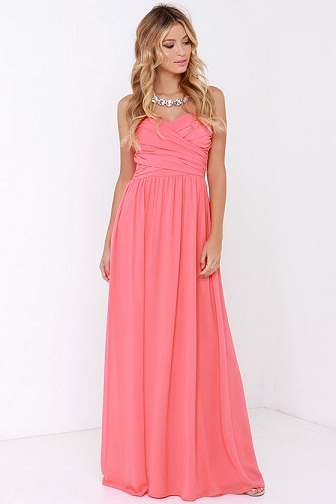 Coral Pink Maxi Frock