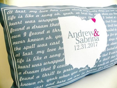 Couple Name Printed Pillow Cover