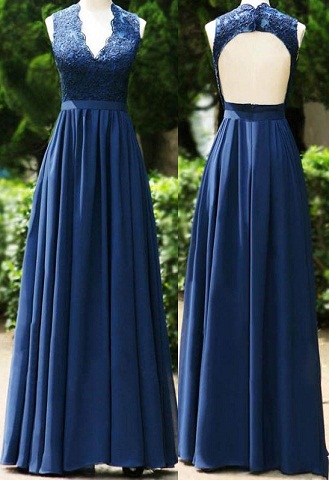 Dark Blue Bridal Outfit