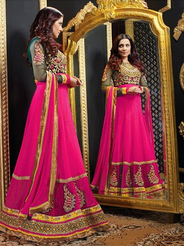 Dazzling Pink Engagement Frocks