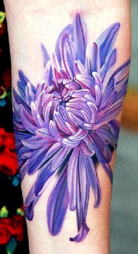 Designer Tattoo in Purple Ink Girl Tattoos