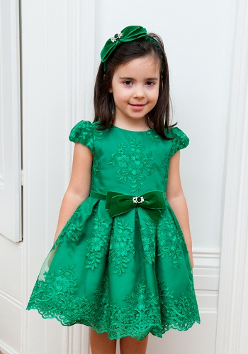 Emerald Green Floral Dress