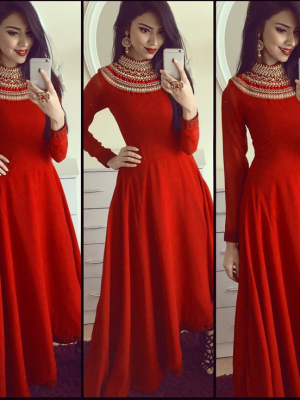 Ethnic Jewel Studded Designer Dress