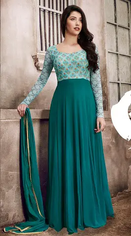 Blue Cotton Anarkali Suit Set  Anarkali dress pattern Indian dresses  Indian dresses traditional