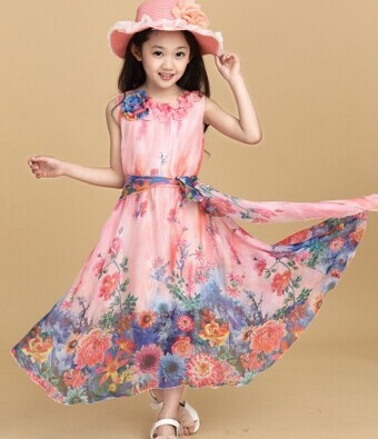 Floral Dress with Cap