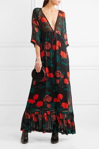 Floral Print Designer Maxi Dress