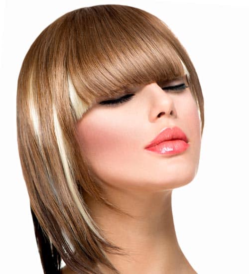 AmaZeus Female Short Hair With Bangs Wig Suitable For Round Face Shoulder  Buckle Hair ColorCold Brown 40CM  Amazonin Beauty