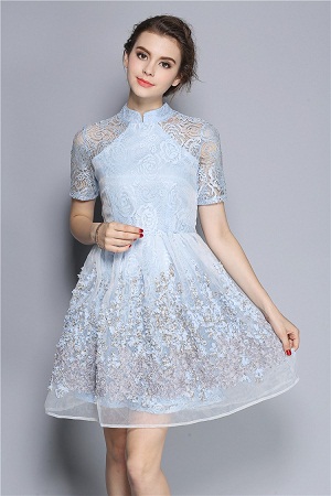 chinese collar frock