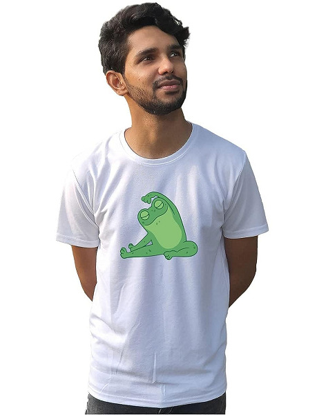 Frog Print Polyester T Shirt