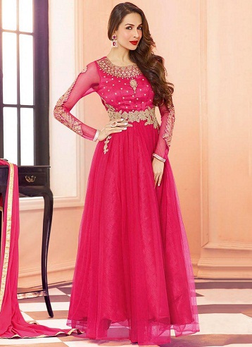 Designer IndoWestern MOH5108 PartyWear Turquoise Silk Lycra Saree Gown