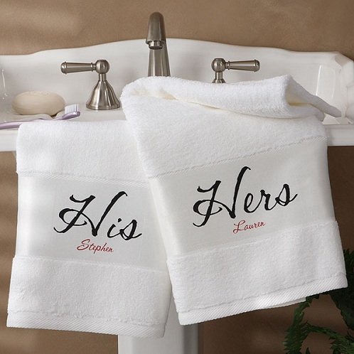 His & Her Name Couple Towel Set