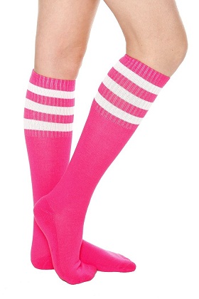 Hot Pink Knee High Crew Socks