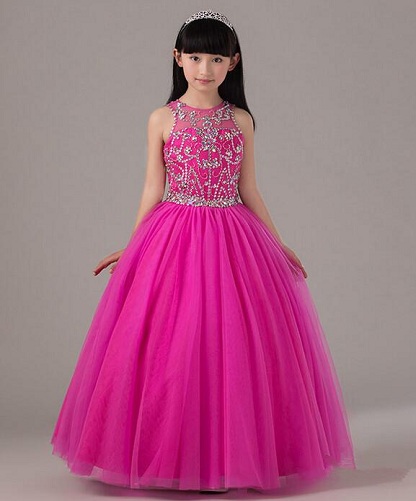 Hot Pink Beaded Birthday Dress