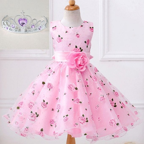 Kid’s Floral 3D Pink Frock