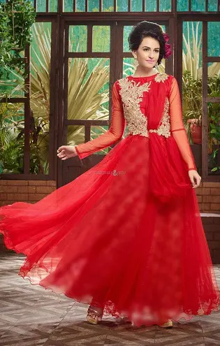 Red Rangoli Frock Dress  NamegStore