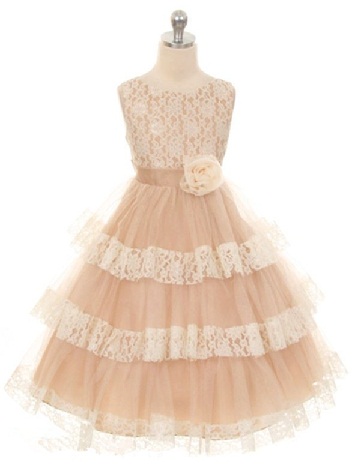 Lace Champagne Frock