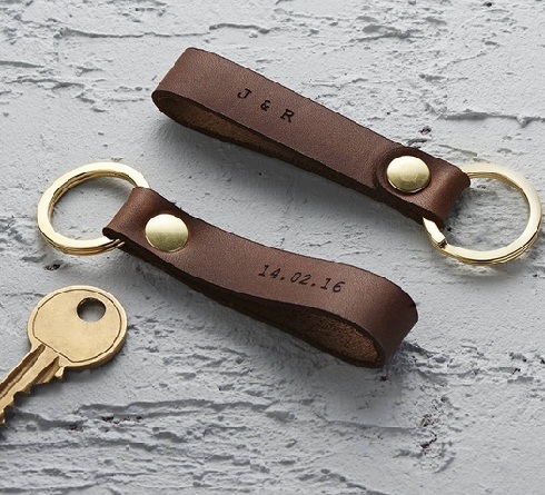 Leather Keyring Couple Gift for The Anniversary