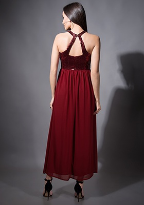 Maroon Sequin Dress