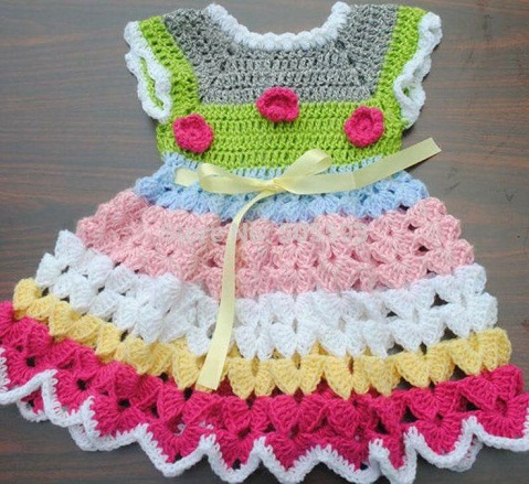 Multi Colour Baby Qureshia Frock with Flowers
