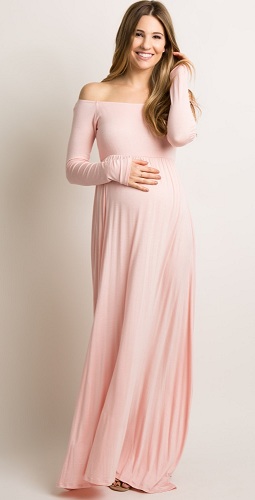 Off-Shoulder Maternity Gown