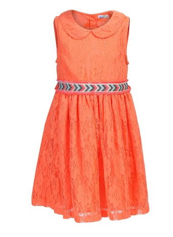 Orange Lace A-line Dress
